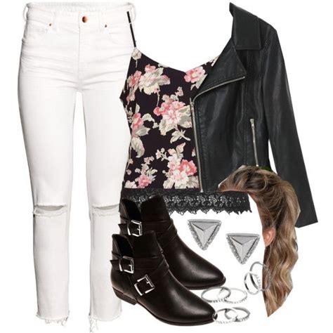 Edgy Hanna Marin Inspired Outfit With A Floral Tank Top By Liarsstyle On Polyvore Featuring