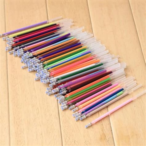 100 Colors/Set Non Toxic Neutral Ink Gel Pen Refills Ballpoint pen ...