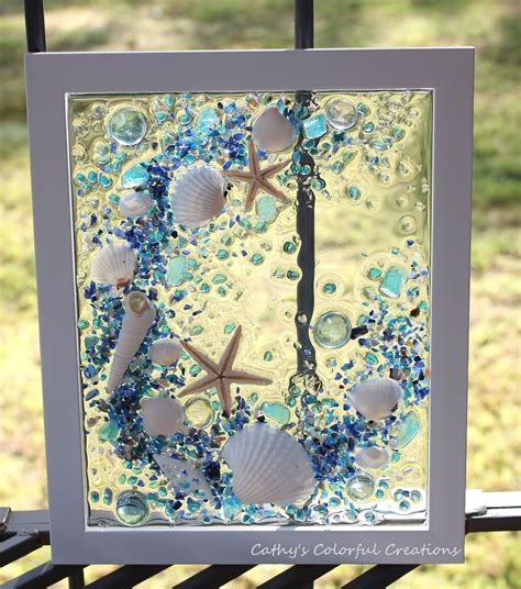 Beach Art Beach Resin Art Shell Art Seashell Art Seaglass Seaglass Window Beach Glass