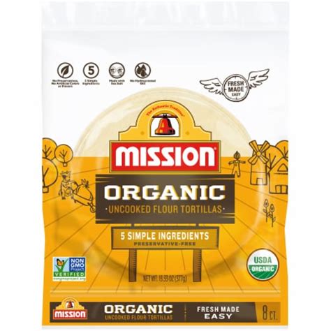 Mission® Organic Uncooked Flour Tortillas, 8 ct / 13.33 oz - Kroger