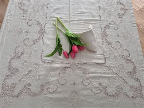 Nappe Museale X En Pur Lin Avec Broderie Point Bourdon Et Catawiki