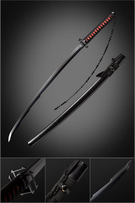 Anime Bleach Ichigo Kurosaki Bankai Sword New Tensa Zangetsu Katana