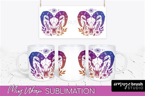 Celestial Mug Wrap Png Boho Mystical Coffee Mug Sublimation By Orange