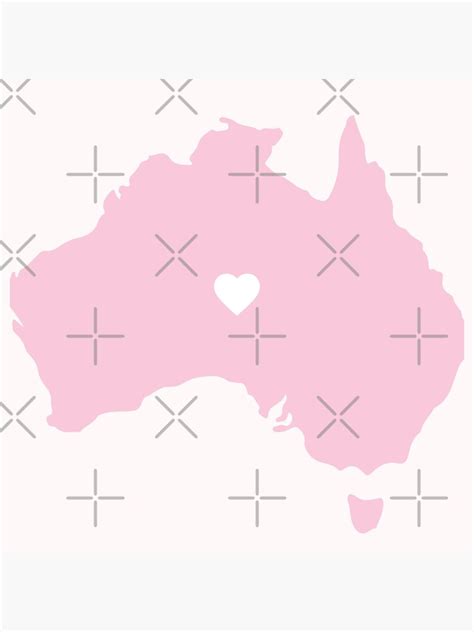 Soft Pink Aesthetic Map Of Australia I Love Australia Art Print By