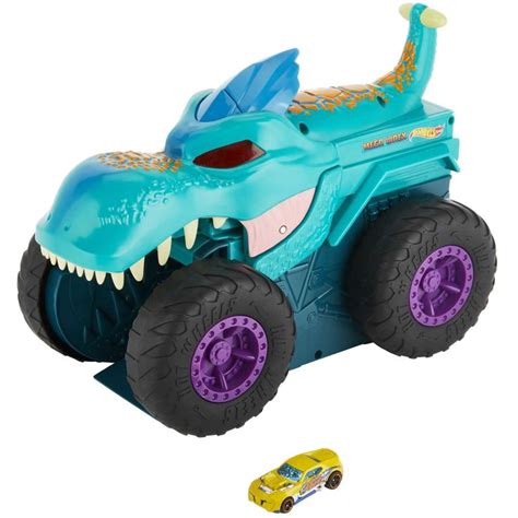 Hot Wheels Monster Trucks Car Chompin Mega Wrex Large Toy Monster Truck Toy Car Eats