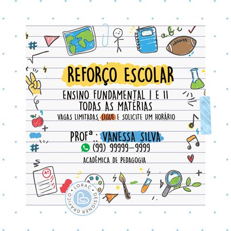 Card Reforço Escolar Elo7 Produtos Especiais