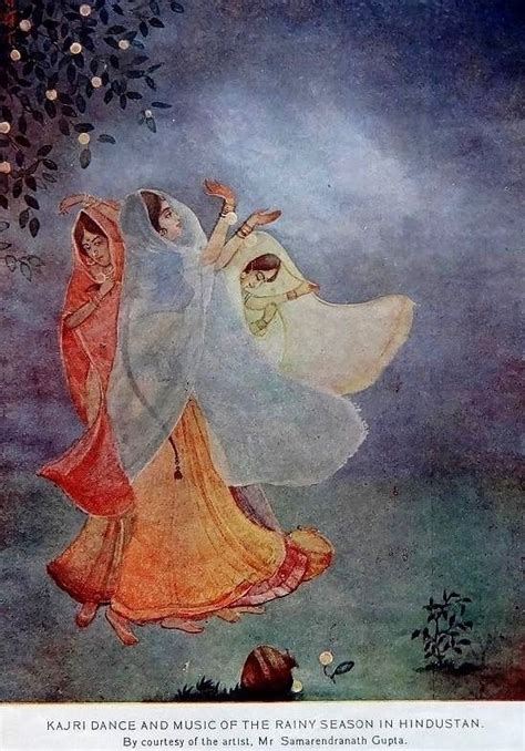 Kajri is a form of folk song and dance associated... - Vintage Indian Clothing