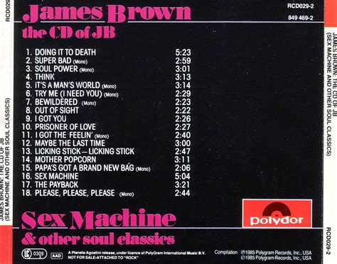 Car Tula Trasera De James Brown The Cd Of Jb Sex Machine And Other Soul Classics Portada