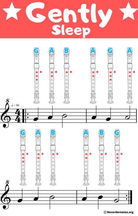 Gently Sleep On Recorder Recorder Notes