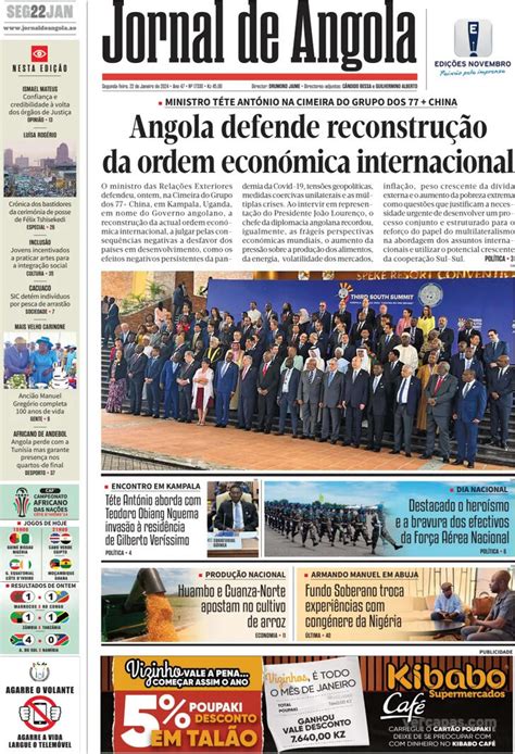 Capa Jornal De Angola De 2024 01 22