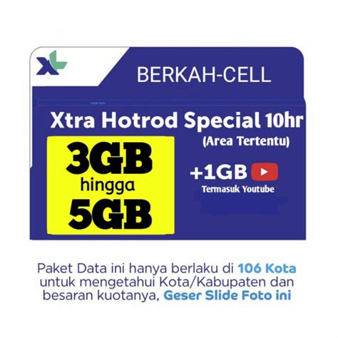 Jual ISI PAKET XL NEW XTRA HOTROD SPESIAL 3GB 5GB 10hr Area Tertentu