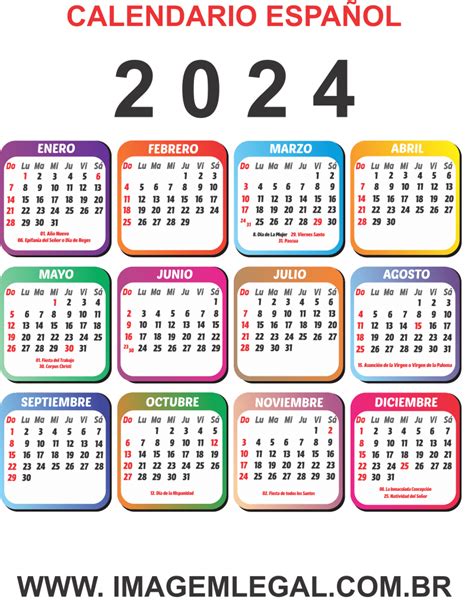 Calendario Anual 2024 Con Dias Festivos Image To U