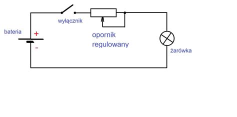 Narysuj prosty schemat elektryczny z żarówką źródłem napięcia