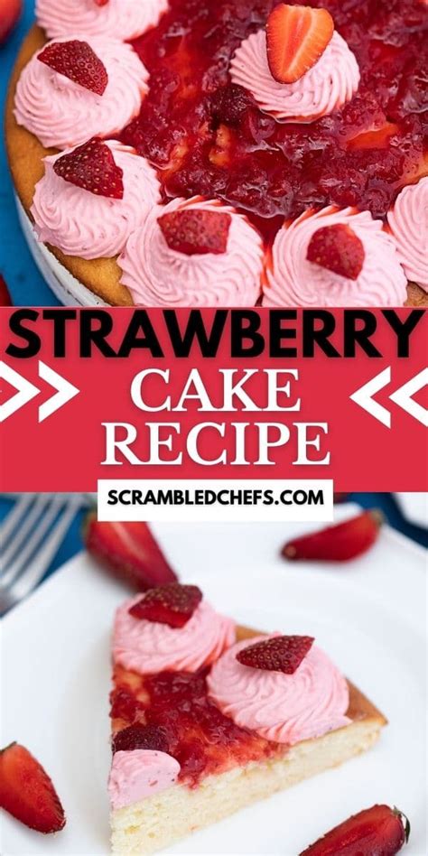 Easy Strawberry Cake Doctored Cake Mix Recipe Scrambled Chefs