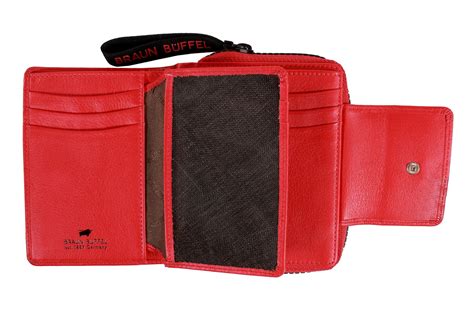 Braun Büffel Geldbörse Zip Wallet 8CS M Red modeherz