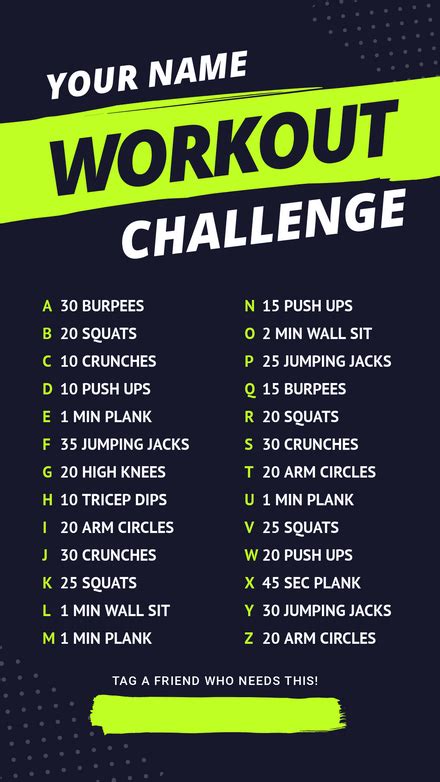 Fitness Workout Challenge With A Friend Template Easil