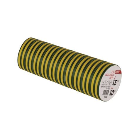 Nastro Isolante 10x15mt Giallo Verde 0 13 Norma ROHS E REACH EMOS F61915