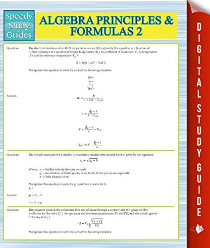 Algebra Principles And Formulas Speedy Study Guides Algebra