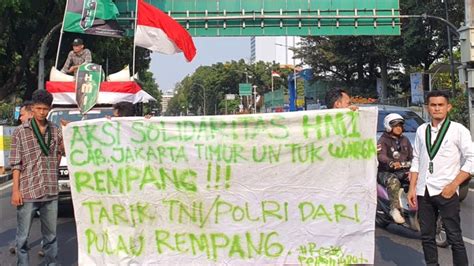 Aksi Bela Rempang Oleh Hmi Di Patung Kuda Jakarta Pusat September