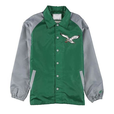 Green Gray Starter Philadelphia Eagles Throwback Logo Jacket Jackets