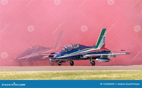 Italian Frecce Tricolori Display Team Aircraft Editorial Photography