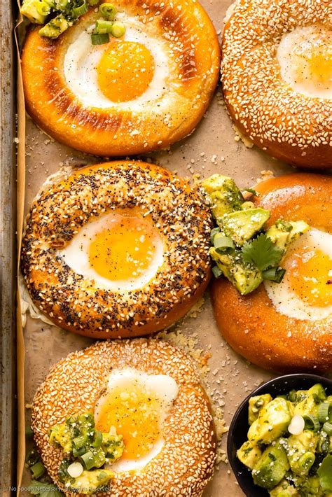 These Super Speedy 15 Minute Bagel Eggs Are The Ideal Sheet Pan Brunch Featuring Fresh Bagels