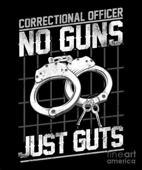 Correctional Officer No Guns Thin Silver Line Police Digital Art By