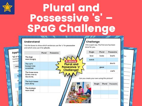 Plural And Possessive S Y4 Spag Challenge Mat Teaching Resources