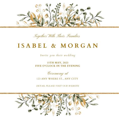 Digital Wedding Invitation Templates Free - Free Sample, Example ...