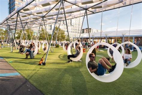 This Epic Adult Playground In Massachusetts Has Giant Glowing Swings Playgrounds Architecture