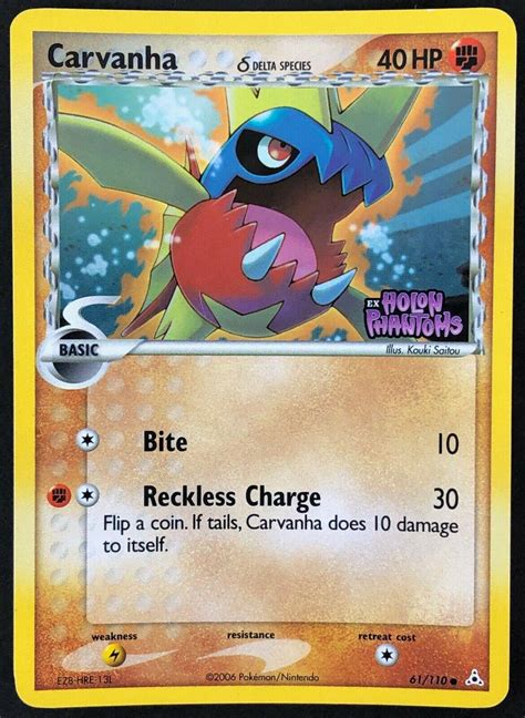 Carvanha Reverse Holo Prices Pokemon Holon Phantoms Pokemon Cards