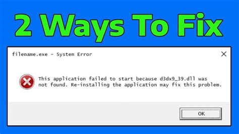 How To Fix D Dx Dll Missing Error Youtube