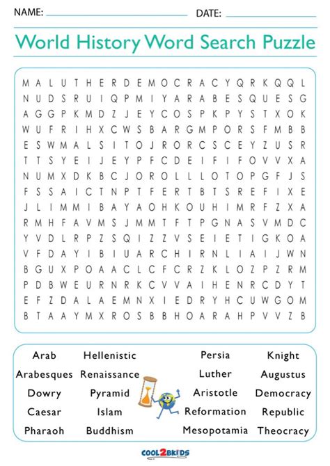 Us History Word Search Printable