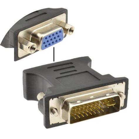 Adaptador Dvi Pinos Macho Para Vga Pinos Femea Oservidor Pt