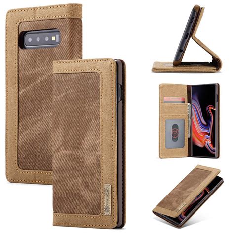 Caseme Samsung Galaxy S Plus Canvas Magnetic Flip Wallet Case Brown