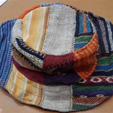 Hemp Patchwork Bucket Hat Etsy