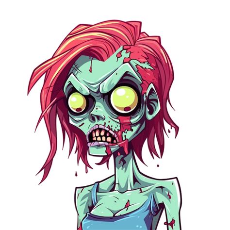 Vector De Mulher Zumbi Em Fundo Branco Vetor Premium