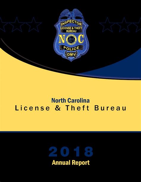 Pdf North Carolina License Theft Bureau Ncdot The Nc Dmv