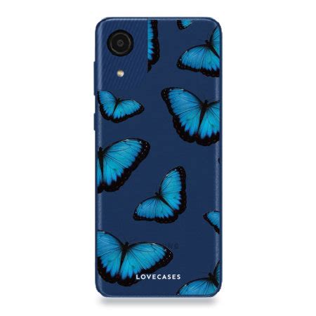 LoveCases Samsung Galaxy A03 Core Gel Case Blue Butterfly