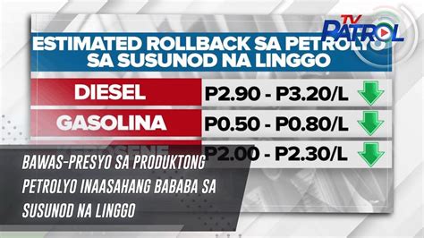 Bawas Presyo Sa Produktong Petrolyo Inaasahang Bababa Sa Susunod Na