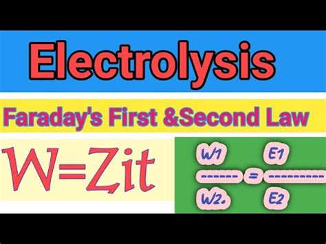 Electrolysis Faraday S First Second Law YouTube