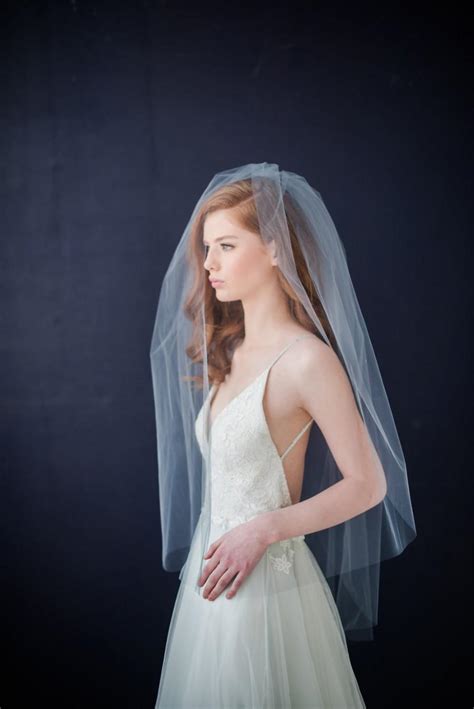 Double Tier Tulle Bridal Veil With Extra Long Blusher Weddbook