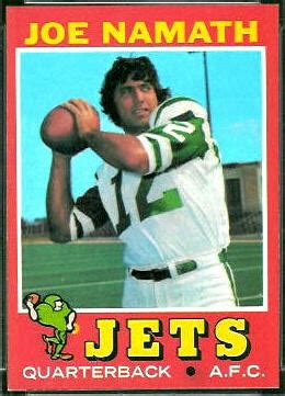 Topps Football Card Joe Namath