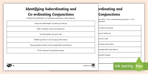 Subordinating Conjunctions Worksheet Have Fun Teaching Worksheets