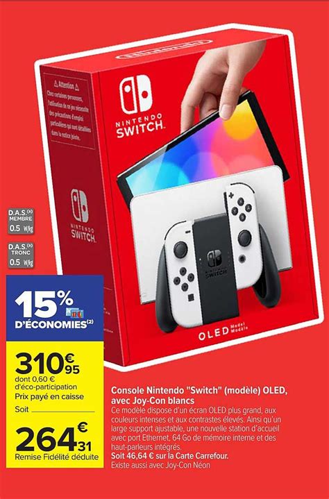 Offre Console Nintendo switch modèle Qled Avec Joy con Blanc Jeu