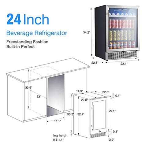 BODEGA Beverage Refrigerator 24 Inch Under Counter Beverage