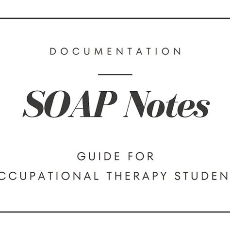 Soap Notes Template Occupational Therapy - Etsy