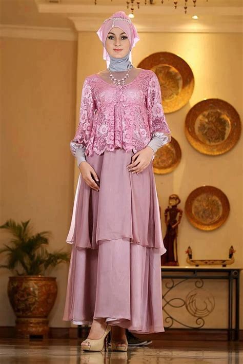 Dusty Pink Rose Gold Wedding Dress Muslimah