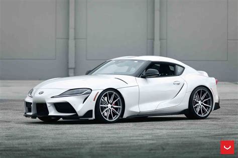 Toyota Supra GR White With Gloss Graphite Polished Vossen HF 3