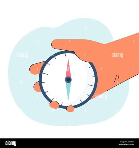 Hand Holding Compass With Red Arrow Pointing North Stock Vector Image